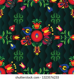 Hungarian stylized seamless patterns on a beautiful background that will look great on fabric, clothing, printing, textile products