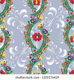 Hungarian stylized seamless patterns on a beautiful background that will look great on fabric, clothing, printing, textile products