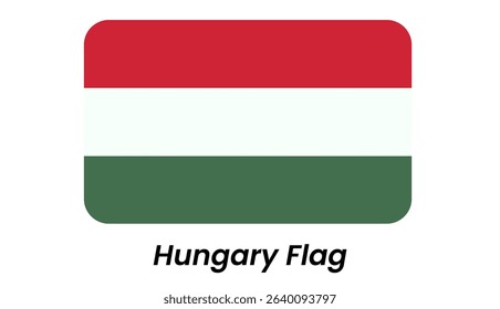 Hungarian Tricolor: Horizontal Stripes, Red White Green Flag Icon