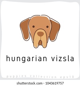 Hungarian Vizsla : Dog Breed Collection : Vector Illustration