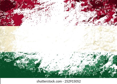 Hungarianflag Grunge background. Vector illustration Eps 8.