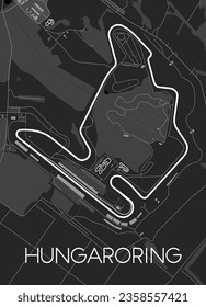 Hungaroring Track Map for Poster Wall Art