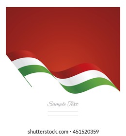 Hungary abstract wave flag ribbon vector background