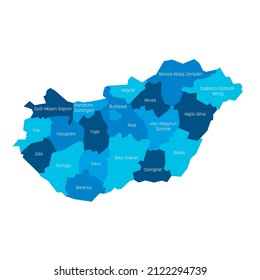 Hungría - Mapa administrativo de condados