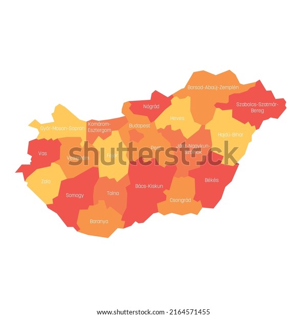 Hungary - administrative
map of counties