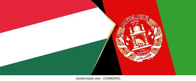 Hungary and Afghanistan flags, two vector flags symbol of relationship or confrontation.