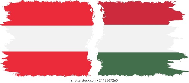 Ungarn und Österreich Grunge Flaggen Verbindung, Vektor