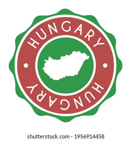 Hungary Badge Map Vector Seal. Hungarian National Symbol Country Stamp Design Icon Label. 