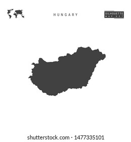 Hungary Blank Vector Map Isolated on White Background. High-Detailed Black Silhouette Map of Hungary.