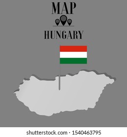  Hungary, Budapest outline world map silhouette vector illustration, creative design background, national country flag, design element, symbols from countries all continents set. 