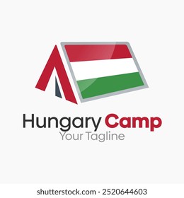 Modelo de design de logotipo de acampamento da Hungria. Bom para negócios, agência, comunidade e organização