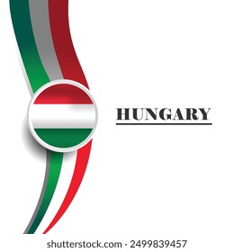 Hungary circle flag logo with abstract wavy shape design
