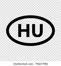 Hungary code symbol. short country name. Domain name