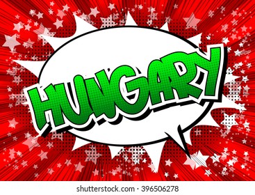 Hungary - Comic book style word