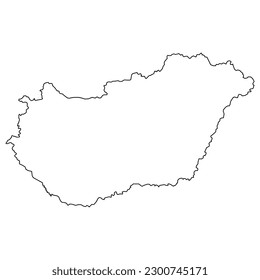 fondo del mapa de contorno hungría con estados. mapa del contorno hungría aislado en fondo blanco. Ilustración del vector