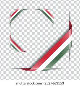 Hungary corner national flag with shadow