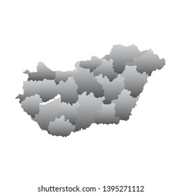 hungary country border map. international vector template on white background. vector illustration
