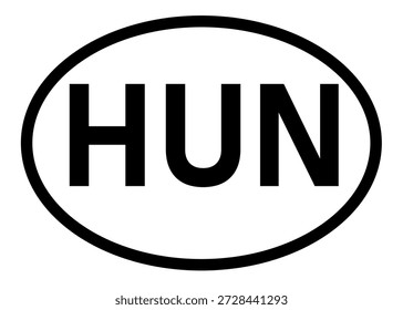 Hungría código de país HUN icono Vector sobre un fondo blanco
Icono de la etiqueta engomada oval de la abreviatura del código de Country en un fondo blanco