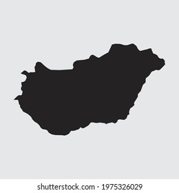 hungary country geo map black silhouette easy to color it