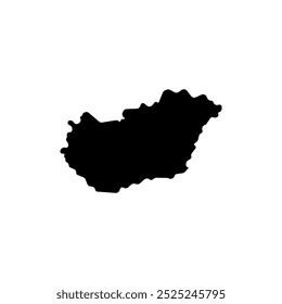 Mapa de país de Hungría Diseño de ilustración de icono de Vector fronterizo