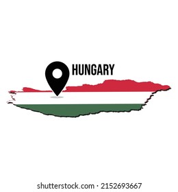 Hungary Country Map Flag Perfect To Used For Infographic
