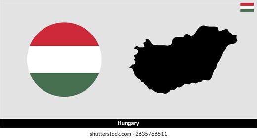 Hungary country map vector isolated on transparent background