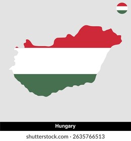 Hungary country map vector isolated on transparent background