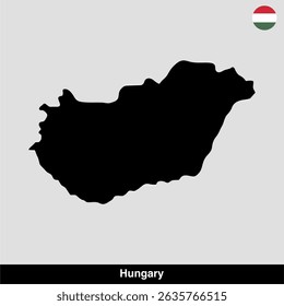 Hungary country map vector isolated on transparent background