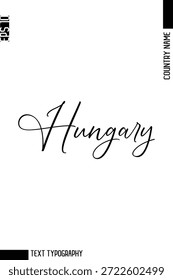 Hungria   -Nome do país Moderno Cursivo Tipografia Texto Lettering Design