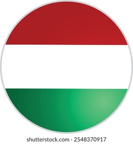 Hungary Country Round Flag Vector