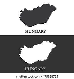 Hungary detailed map outline