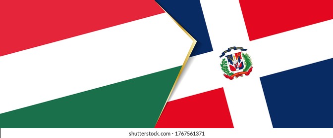 Hungary and Dominican Republic flags, two vector flags symbol of relationship or confrontation.