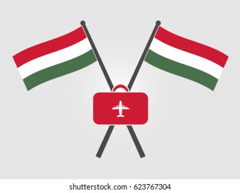 Hungary Emblem Airplane Trip