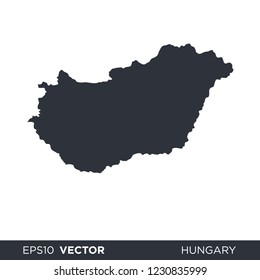 hungary - europe state map vector