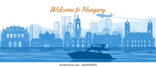 hungary famous landmark silhouette style,vector illustration,vector illustration