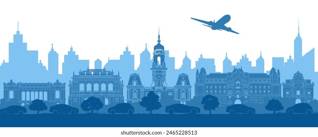 Hungary famous landmark silhouette style,vector illustration