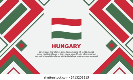 Hungary Flag Abstract Background Design Template. Hungary Independence Day Banner Wallpaper Vector Illustration. Hungary Flag