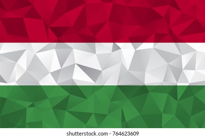 Hungary flag. Abstract Polygon Geometric Shape Background. Vector eps10.