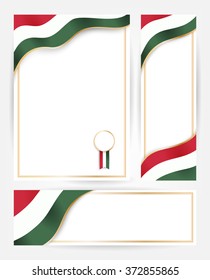 Hungary flag banners set.  Design templates for flayers, posters, certificates and documents