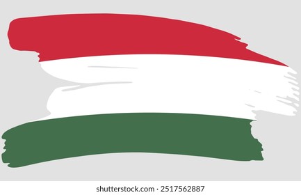 Hungary flag brush paint texture. Grunge Hungary flag. Hungary emblem brush concept
