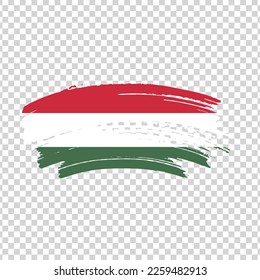 Hungary flag with brush paint textured isolated on png or transparent background, Symbol of Azerbaijan, template for banner, promote, design.
