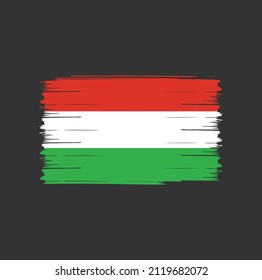 Bandera de Hungría con fondo de pincel