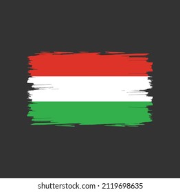 Bandera de Hungría con fondo de pincel