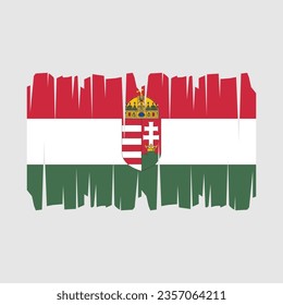 Ungarische Flagge mit Pinselstrich, Vektorgrafik
