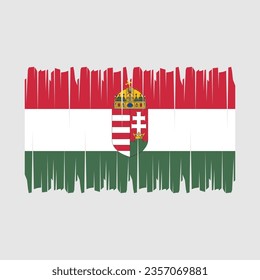 Hungary flag with brush stroke vector Illustration
