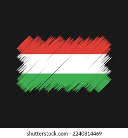 Hungary Flag Brush Vector Illustration