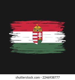 Hungary Flag Brush Vector Illustration