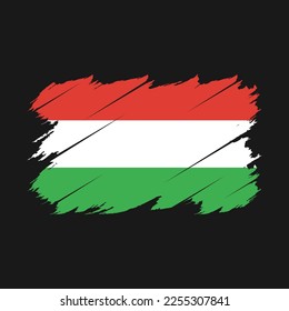 Hungary Flag Brush Vector Illustration