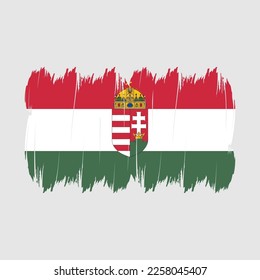 Hungary Flag Brush Vector Illustration