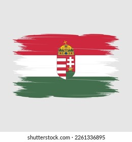 Hungary Flag Brush Vector Illustration